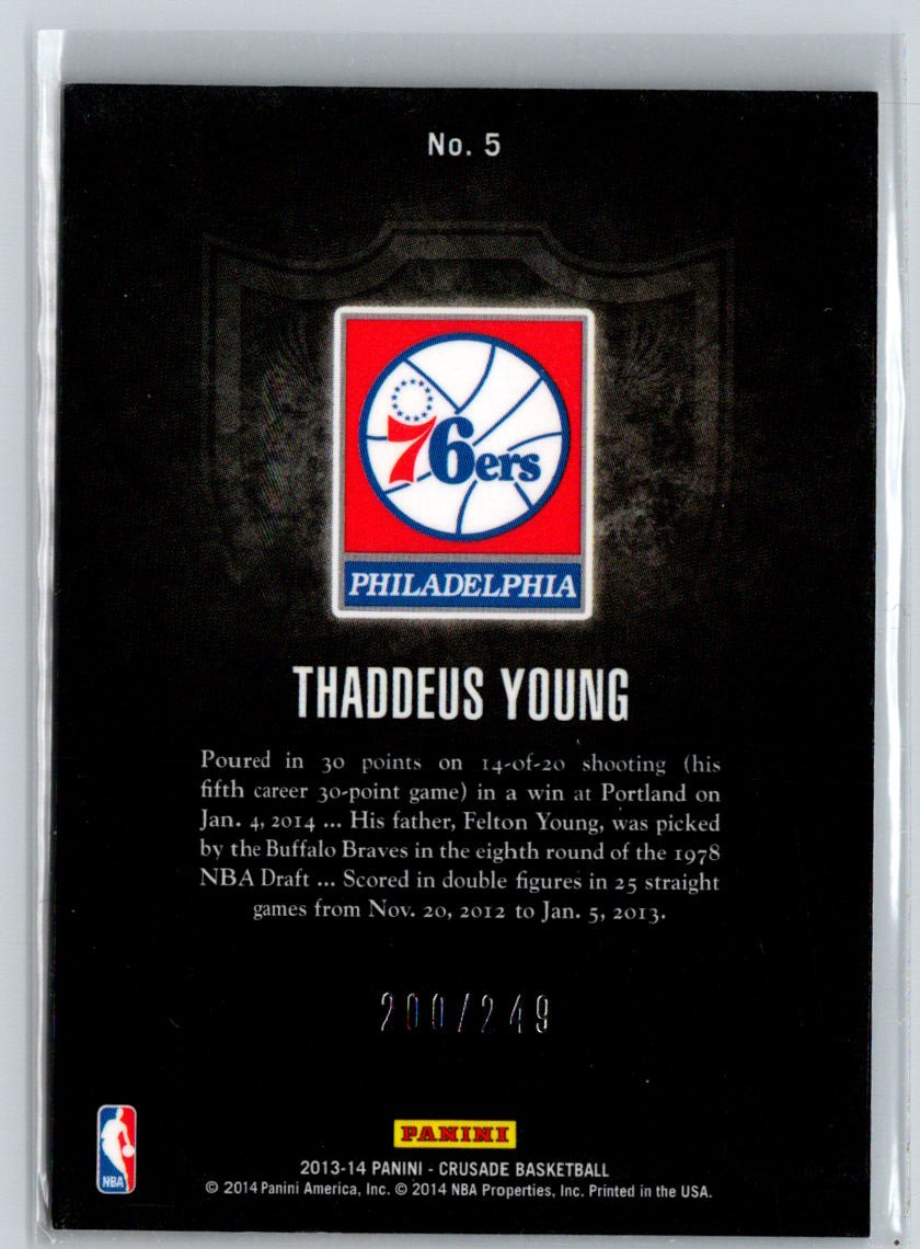 2013-14 Panini Crusade #5 Thaddeus Young Crusade Teal #/249 i72
