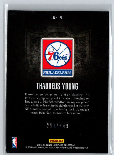 2013-14 Panini Crusade #5 Thaddeus Young Crusade Teal #/249 i72