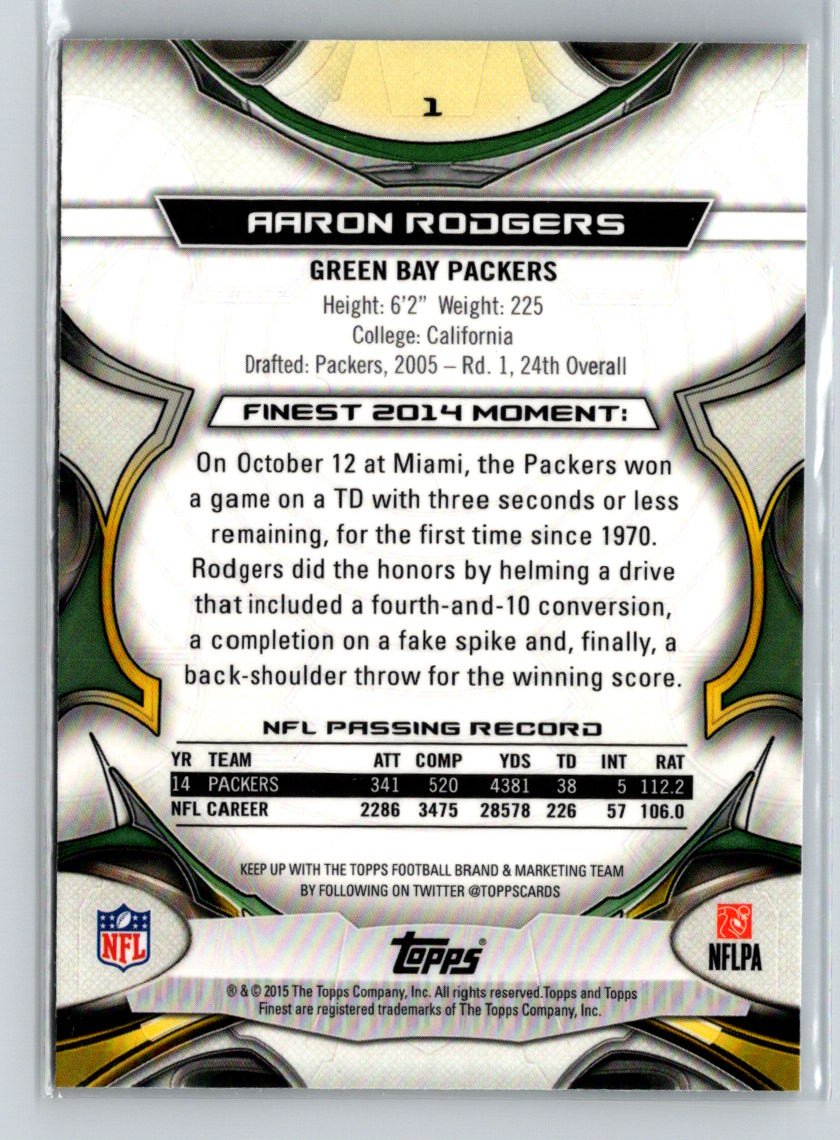 2015 Finest #1 Aaron Rodgers i61