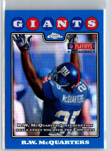 2008 Topps Chrome #TC156 R.W. McQuarters Blue Refractors i70