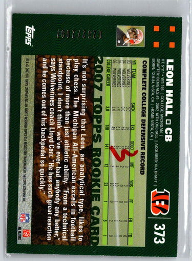 2007 Topps #373 Leon Hall Copper #/2007 i67