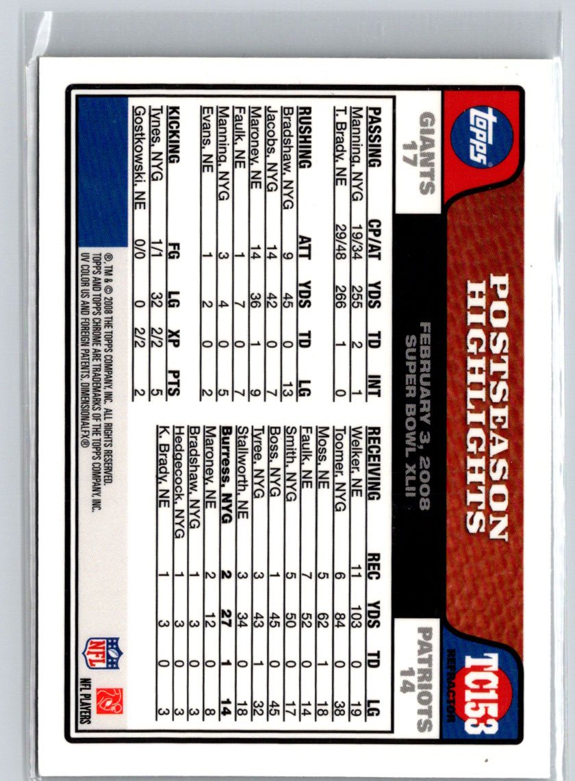2008 Topps Chrome #TC153 Plaxico Burress Refractors i69