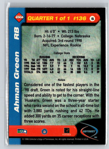 1998 Collector's Edge Odyssey #136 Ahman Green i69
