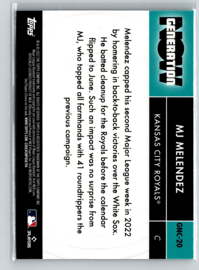 2022 Topps Update #GN-90 MJ Melendez Generation Now i72