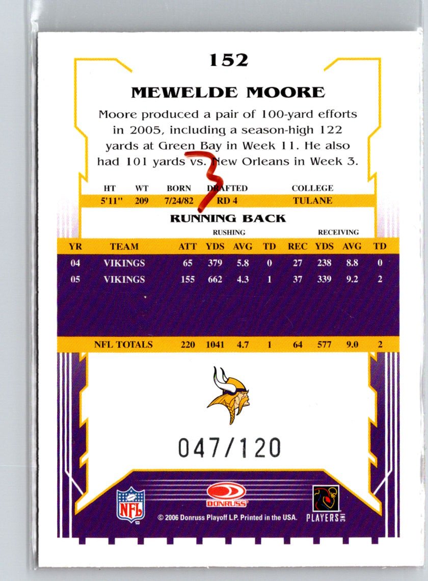 2006 Score #152 Mewelde Moore Red #/120 i63