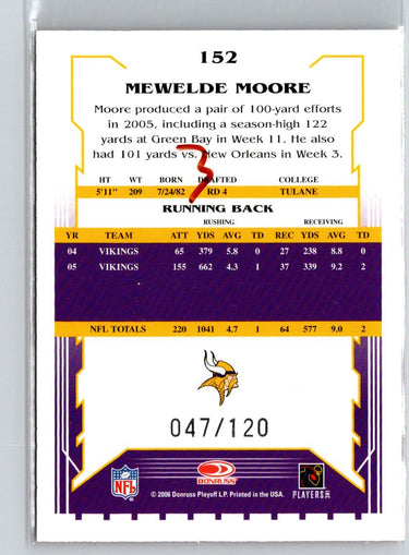 2006 Score #152 Mewelde Moore Red #/120 i63