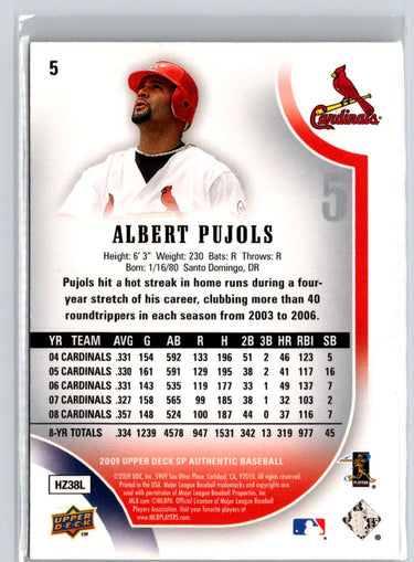 2009 SP Authentic #5 Albert Pujols i71