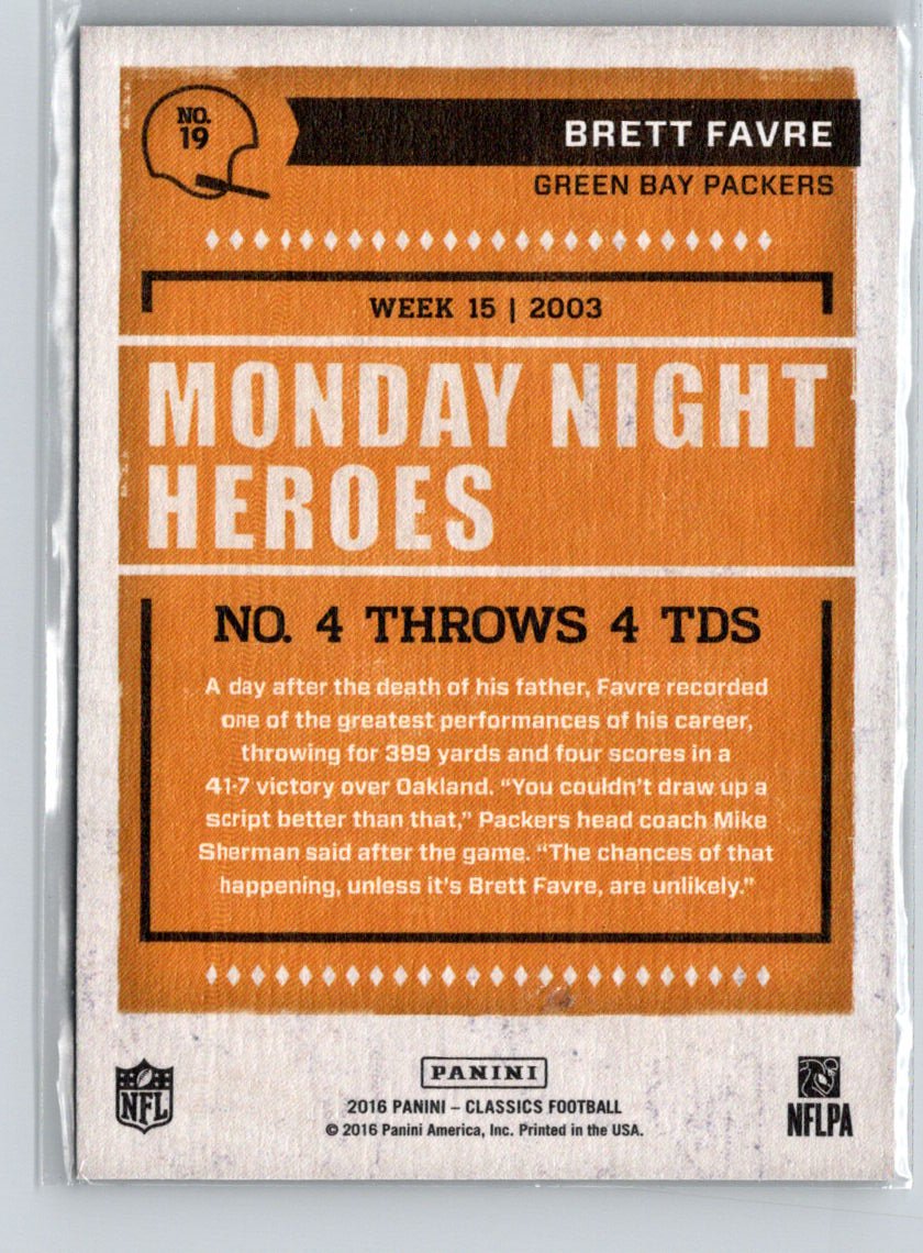 2016 Panini Classics #19 Brett Favre Monday Night Heroes i67