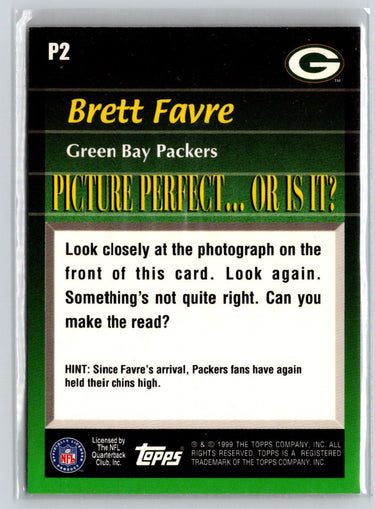 1999 Topps #P2 Brett Favre Picture Perfect i69
