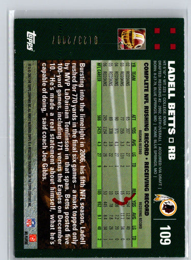 2007 Topps #109 Ladell Betts Copper #/2007 i68