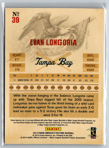 2013 Panini America's Pastime #39 Evan Longoria Gold #/25 i76