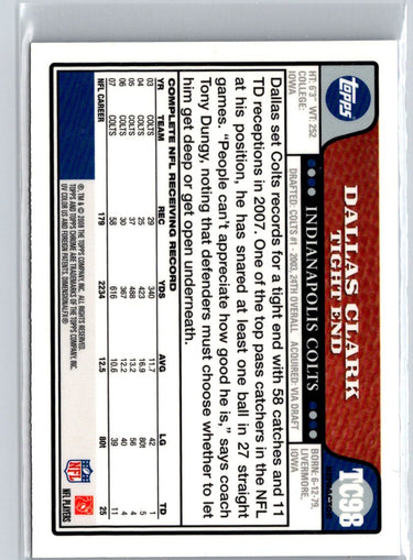 2008 Topps Chrome #TC98 Dallas Clark Blue Refractors i70