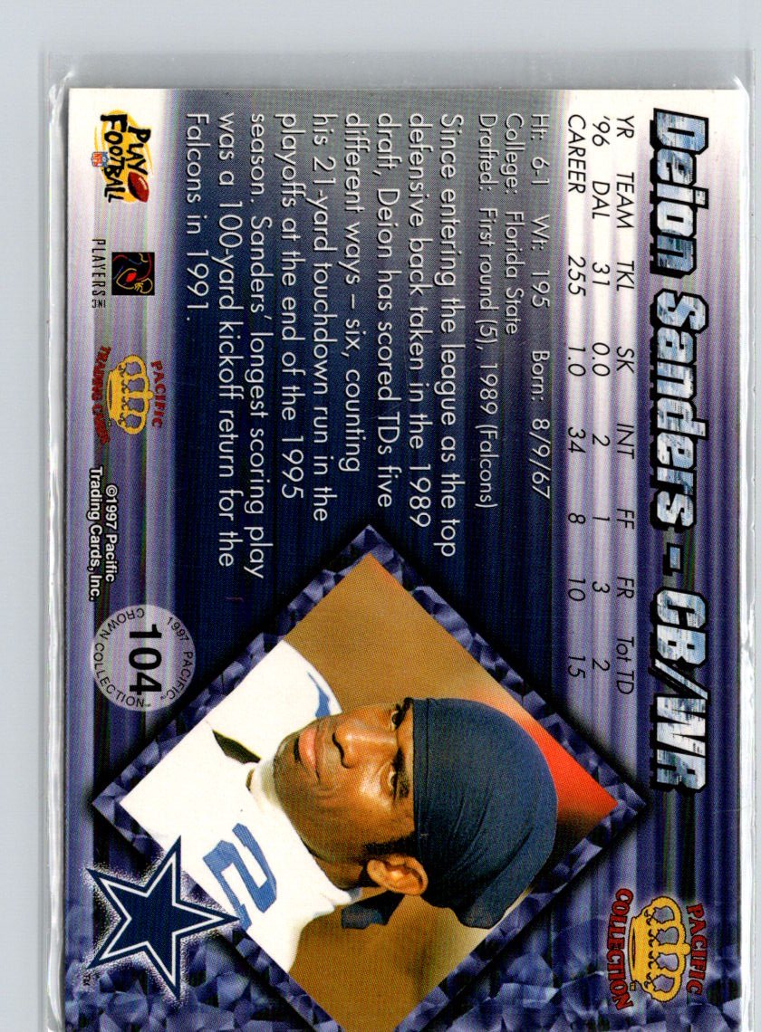 1997 Pacific Crown Collection #104 Deion Sanders i73