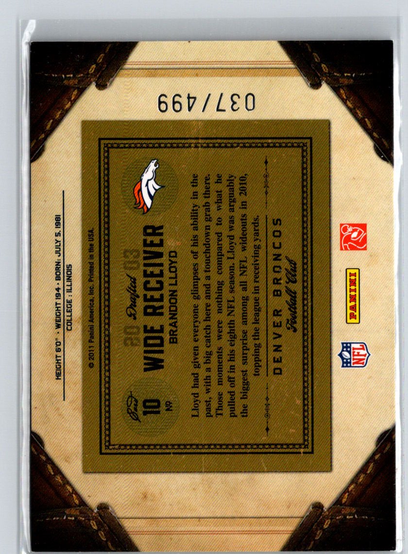 2011 Panini Timeless Treasures #10 Brandon Lloyd #/499 i69