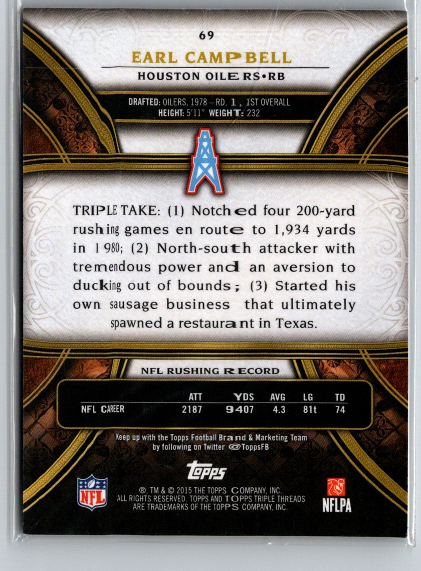 2015 Topps Triple Threads #69 Earl Campbell Gold #/99 i74