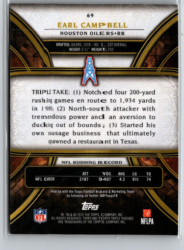 2015 Topps Triple Threads #69 Earl Campbell Gold #/99 i74