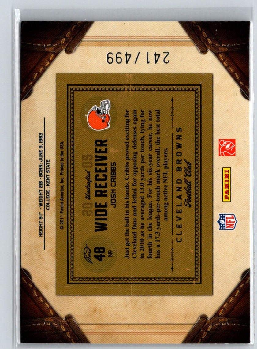 2011 Panini Timeless Treasures #48 Josh Cribbs #/499 i69