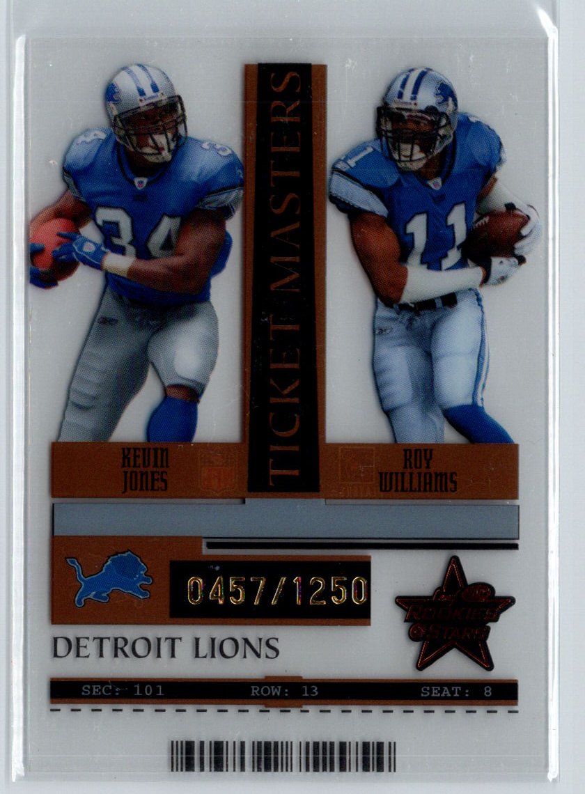 2005 Leaf Rookies & Stars #TM9 Kevin Jones Roy Williams  Silver Season #/750 i75