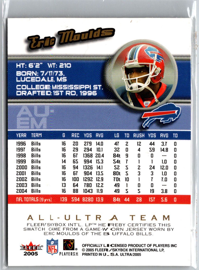 2005 Ultra #AU-EM Eric Moulds All-Ultra Team Jerseys Gold i76