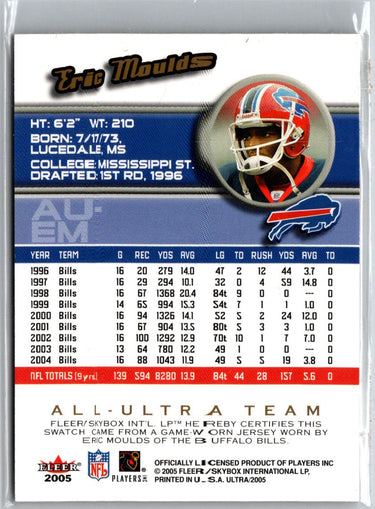 2005 Ultra #AU-EM Eric Moulds All-Ultra Team Jerseys Gold i76