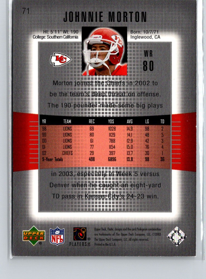 2003 Upper Deck Finite #71 Johnnie Morton #/2350 i77