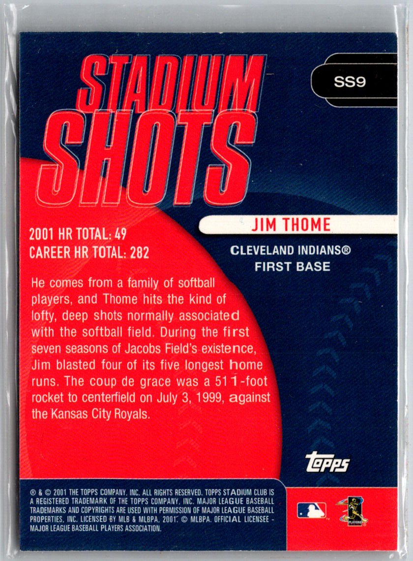 2002 Stadium Club #SS9 Jim Thome Stadium Shots i77