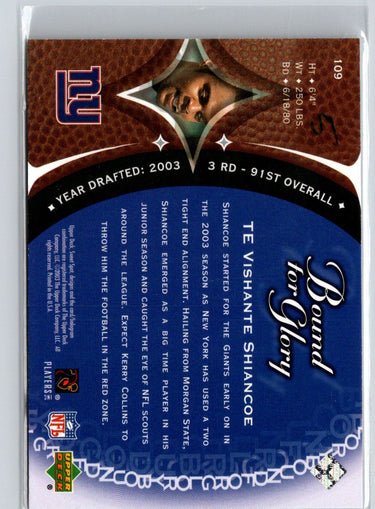 2003 Upper Deck Sweet Spot #109 Visanthe Shiancoe #/1500 i78