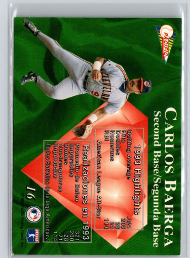 1994 Pacific #16 Carlos Baerga Silver Prisms i80