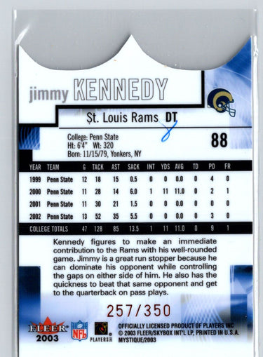 2003 Fleer Mystique #88 Jimmy Kennedy Rookie Blue #/350 i78