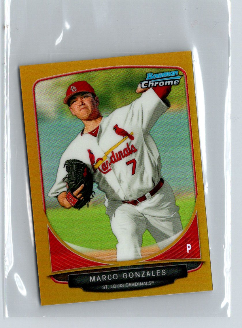 2013 Bowman Chrome Mini #170 Marco Gonzales Gold Refractors #/50 i80