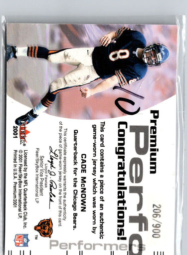 2001 Fleer Premium #NNO Cade McNown Premium Performers Jerseys #/900 i78