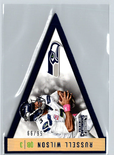 2015 Panini Contenders #P19 Russell Wilson Pennants Holo Gold #/99 i79