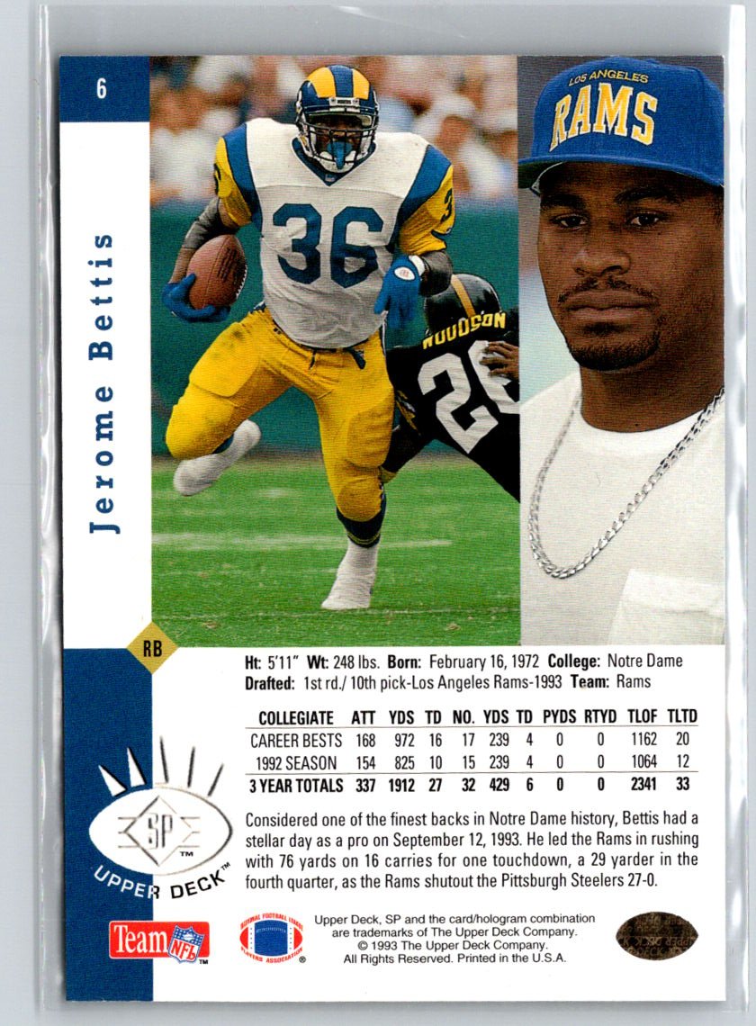 1993 SP #6 Jerome Bettis i50