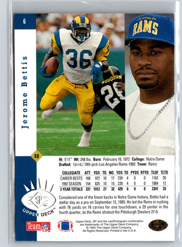 1993 SP #6 Jerome Bettis i50