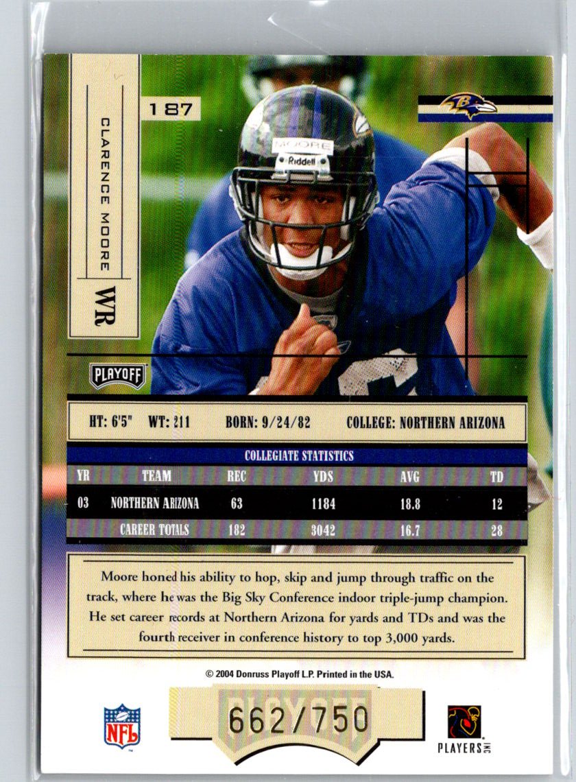 2004 Playoff Absolute Memorabilia #187 Clarence Moore #/750 i50