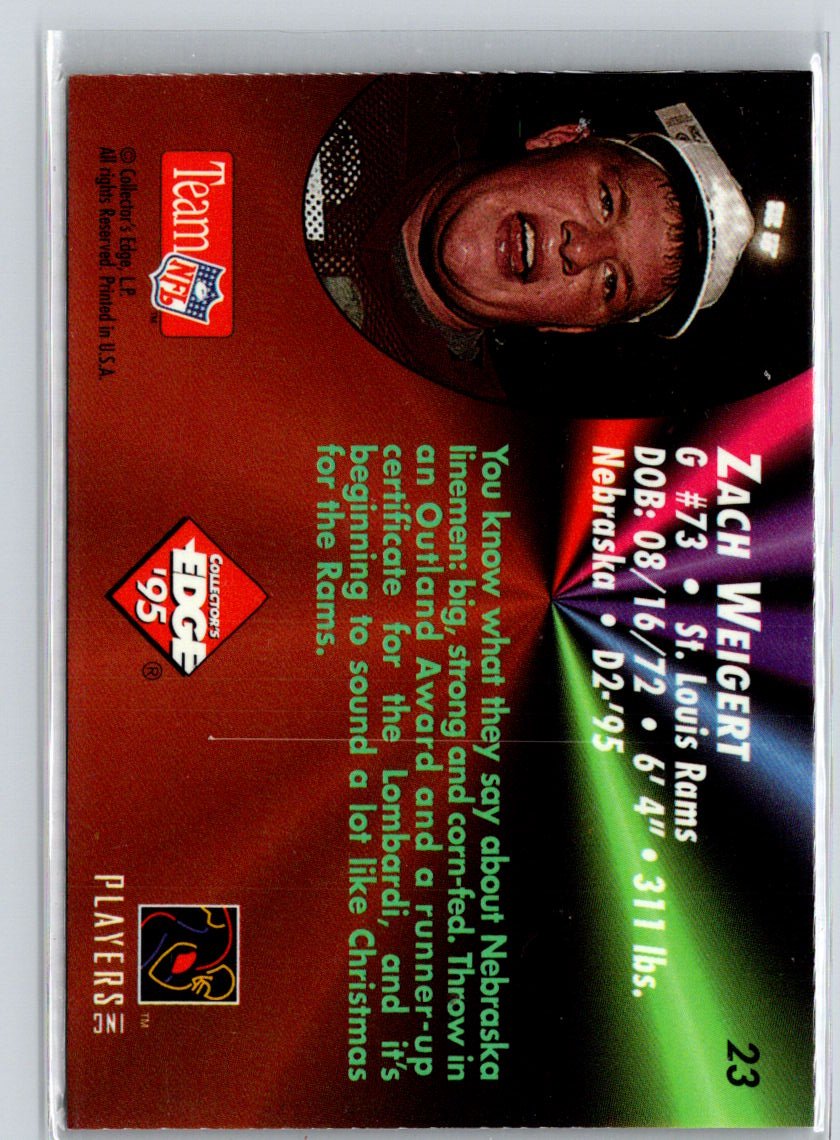 1995 Collector's Edge #23 Zach Wiegert Rookies 22K Gold i51
