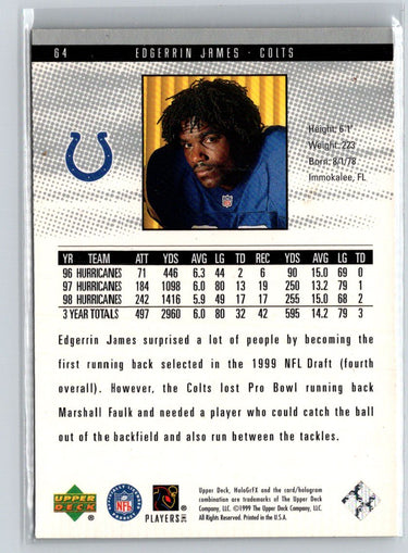 1999 Upper Deck HoloGrFX #64 Edgerrin James i48