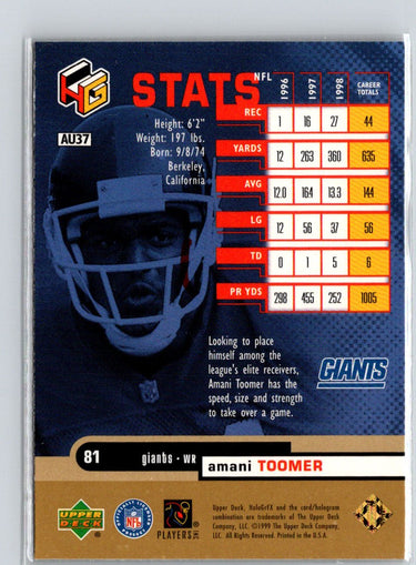 1999 Upper Deck HoloGrFX #AU37 Amani Toomer AuSome i48