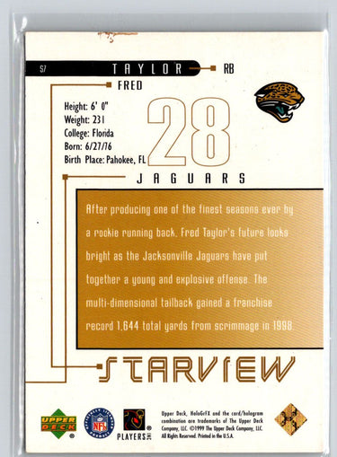 1999 Upper Deck HoloGrFX #S7 Fred Taylor Star View Gold i48