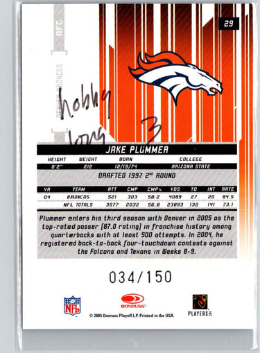 2005 Leaf Rookies & Stars Longevity #29 Jake Plummer Emerald #/150 i52
