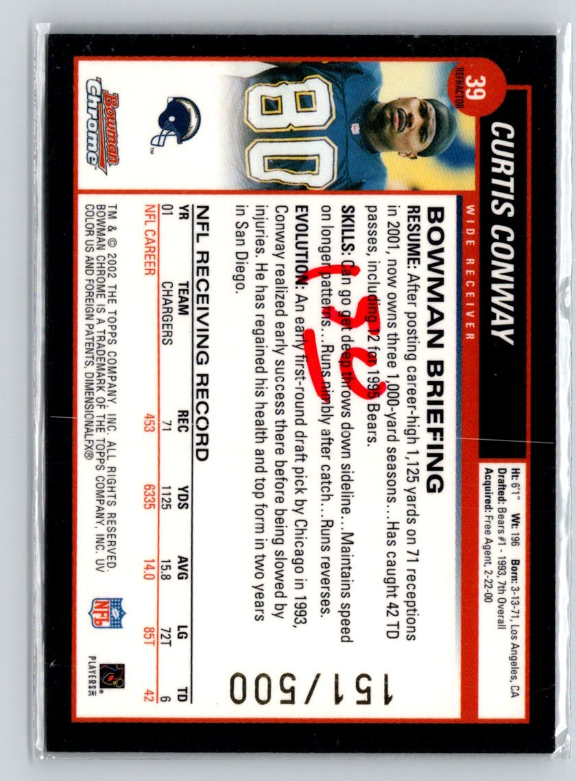 2002 Bowman Chrome #39 Curtis Conway Refractors #/500 i52