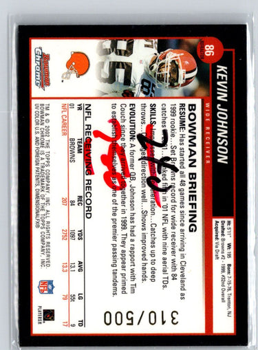 2002 Bowman Chrome #86 Kevin Johnson Refractors #/500 i52