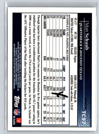 2009 Topps Chrome #TC97 Matt Schaub Xfractors i52