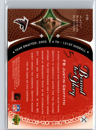 2003 Upper Deck Sweet Spot #115 Justin Griffith #/1500 i53