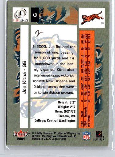 2001 Fleer Legacy #6 Jon Kitna Ultimate Legacy #/250 i54