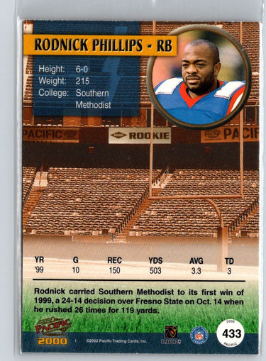 2000 Pacific #433 Rodnick Phillips Platinum Blue Draft Picks #/399 i54