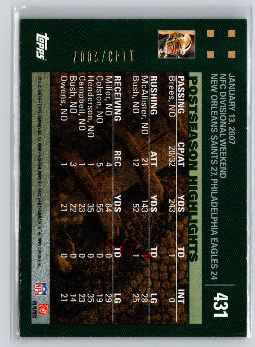 2007 Topps #431 New Orleans Saints Copper #/2007 i54