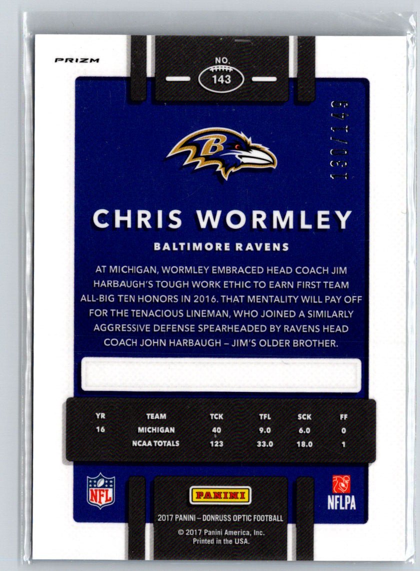 2017 Donruss Optic #143 Chris Wormley Blue #/149 i55