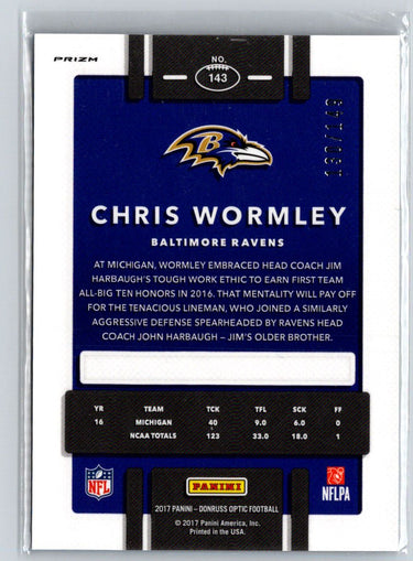 2017 Donruss Optic #143 Chris Wormley Blue #/149 i55