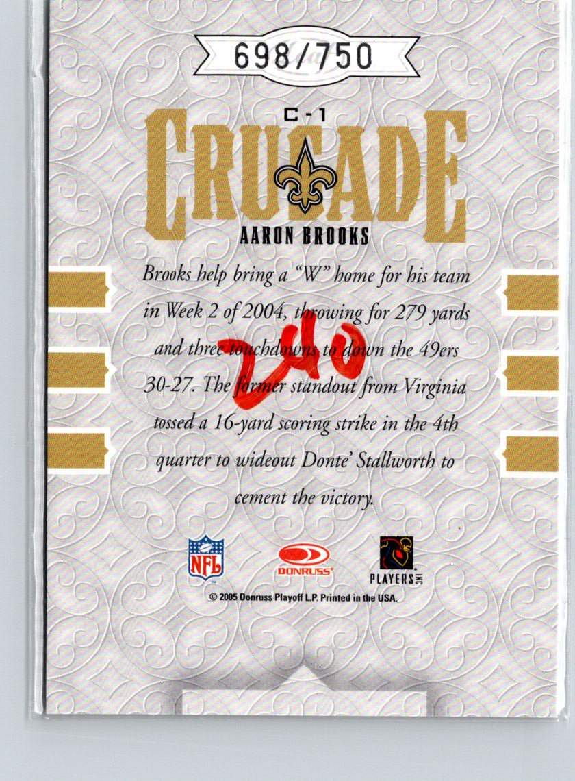 2005 Leaf Rookies & Stars #C-1 Aaron Brooks Crusade Green #/750 i55